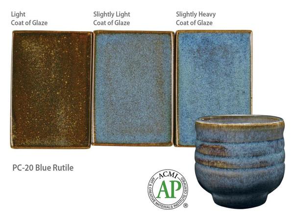Amaco tekutá glazura PC20 blue rutile / 3,785 l