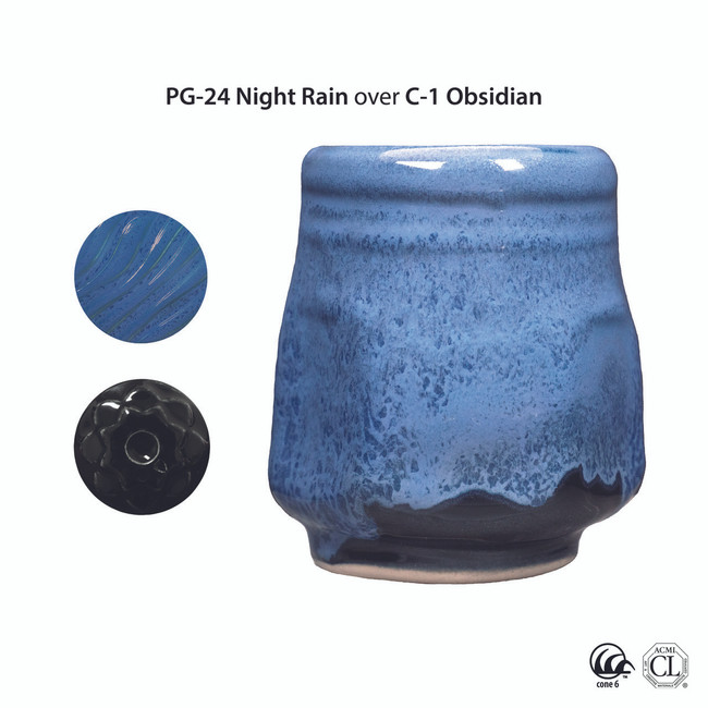 Amaco tekutá glazura PG24 Night Rain / 0,472 l